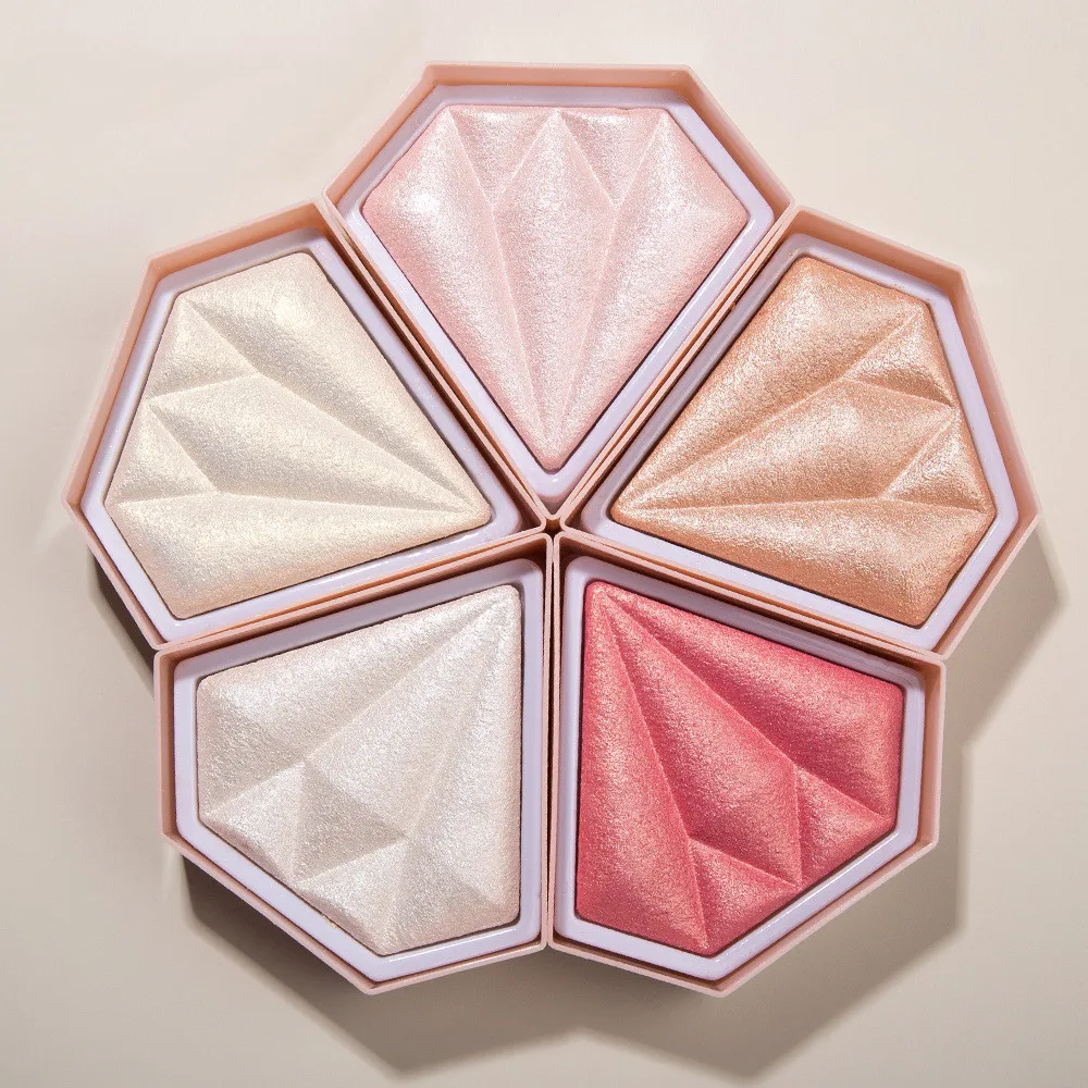 

5 Colors Makeup Glow Face Contour Shimmer Powder Highlighter Glitter Palette Highlight Brighten Powder Cosmetic