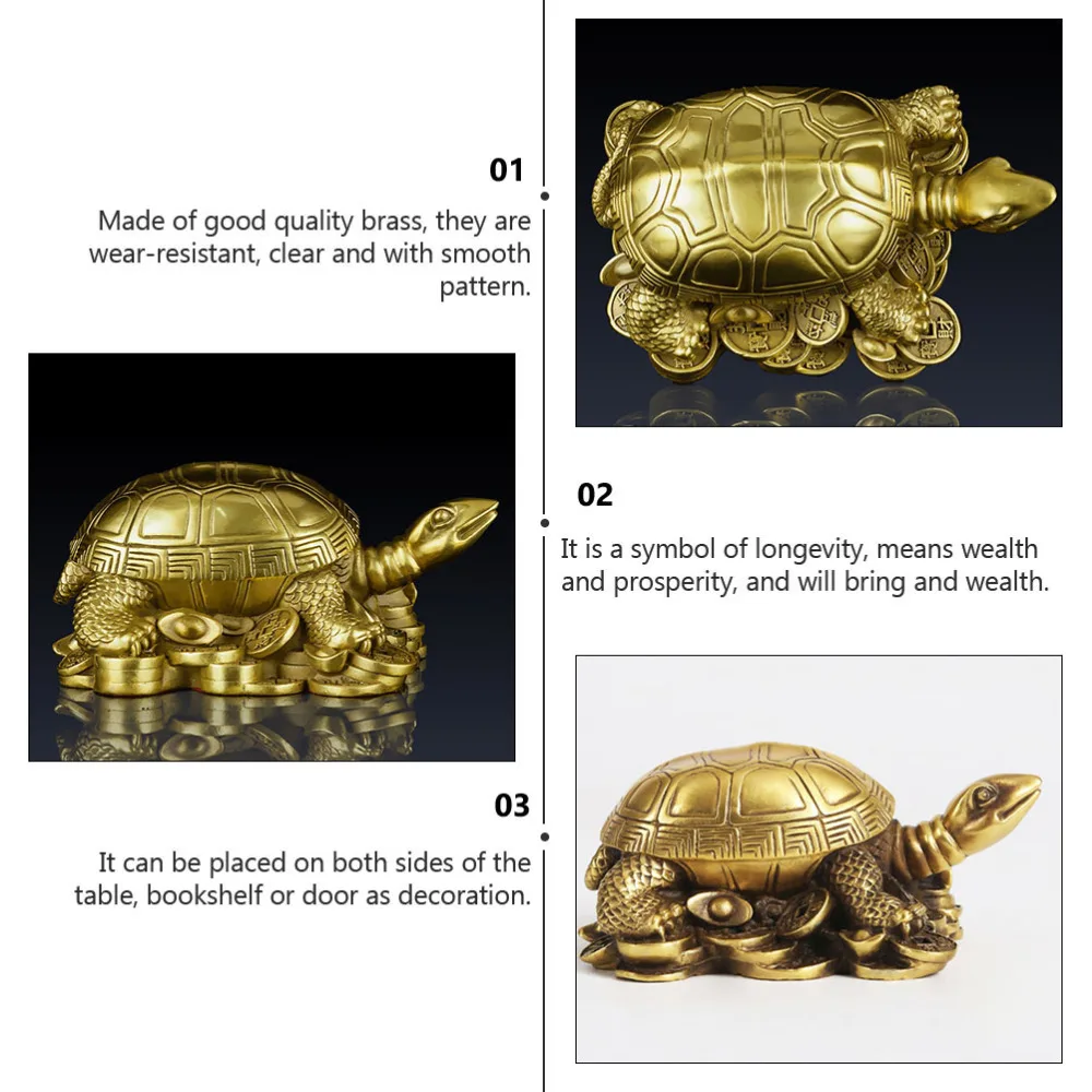 

1Pc Tortoise Model Artware Household Adornment Classical Artware Gift (Golden)