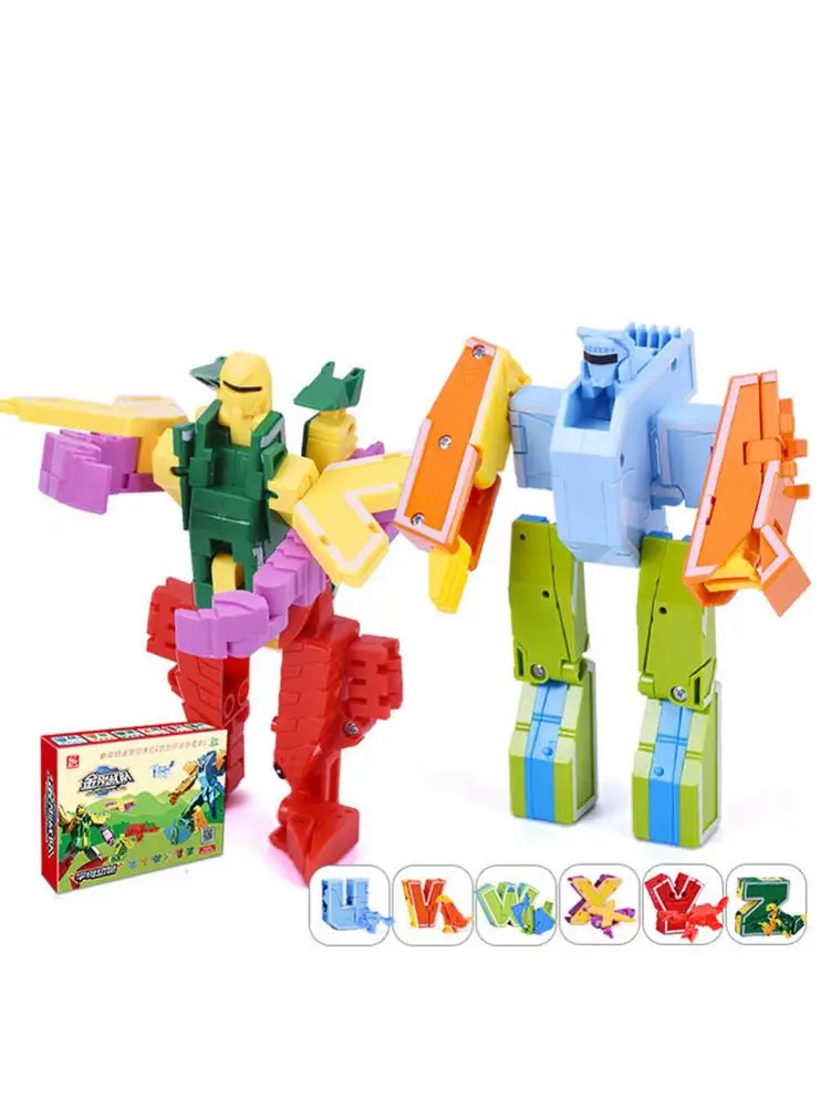 26 букв Алфавит деформация робот Creativees Животное Динозавр фигурки Трансформация
