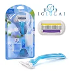 для мужчин бритье и уход за бородой  бритвенные кассеты бритва опасная Новое поступление, синий ручной триммер IGUETTA, безопасные бритвы для подмышек и ног, частные части, резиновая Удобная Женская бритва