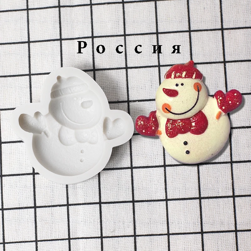 

3D Christmas Silicone Mold Snowman Fudge Chocolate Biscuit Cake Decoration Frozen Kitchen Baking Tools DIY Resin Craft Supplies