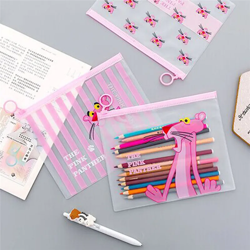 Прозрачная косметичка для путешествий с милым розовым леопардовым принтом чехол