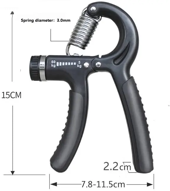Adjustable R-Shape Countable Hand Grips Strength Exercise Strengthener Gripper Spring Finger Pinch Carpal Expander Black | Спорт и