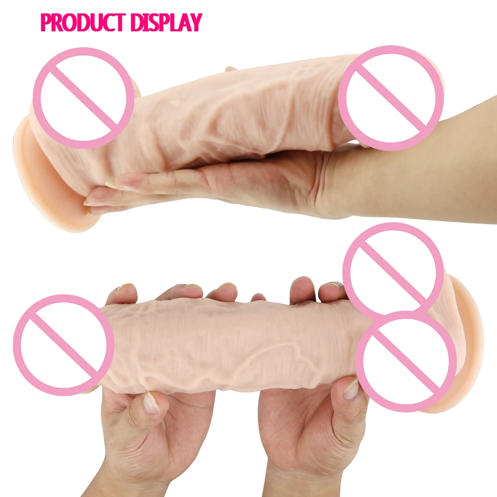 Реалистичный огромный пенис новый ощущение кожи фаллоимитатор очень большого размера с присоской секс