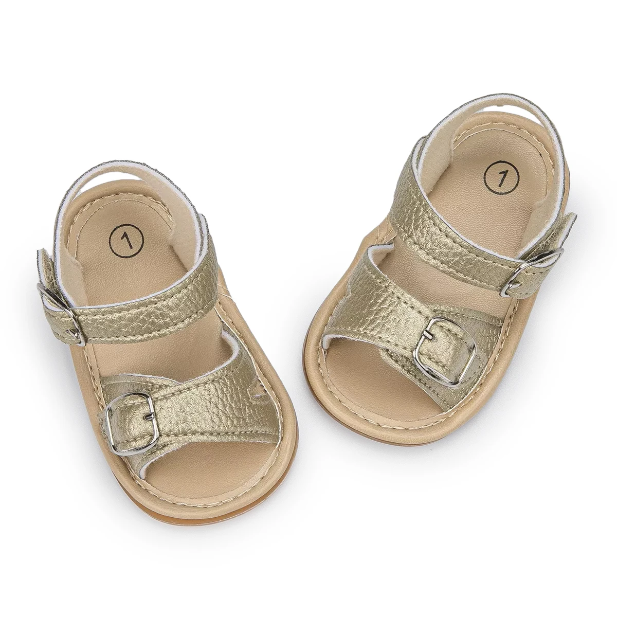 Сандалии для новорожденных девочек Уличная обувь на липучке плоская резиновая