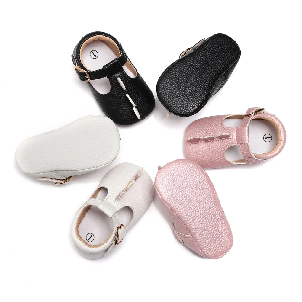 

Leather Baby Moccasins Shoes Toddler Shoes Infant Girls Anti-slip Prewalker Newborn Rubber Sole First Walkers