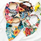 Резинки для волос с летним принтом, винтажные треугольные банданы, повязка на голову, эластичные аксессуары для волос