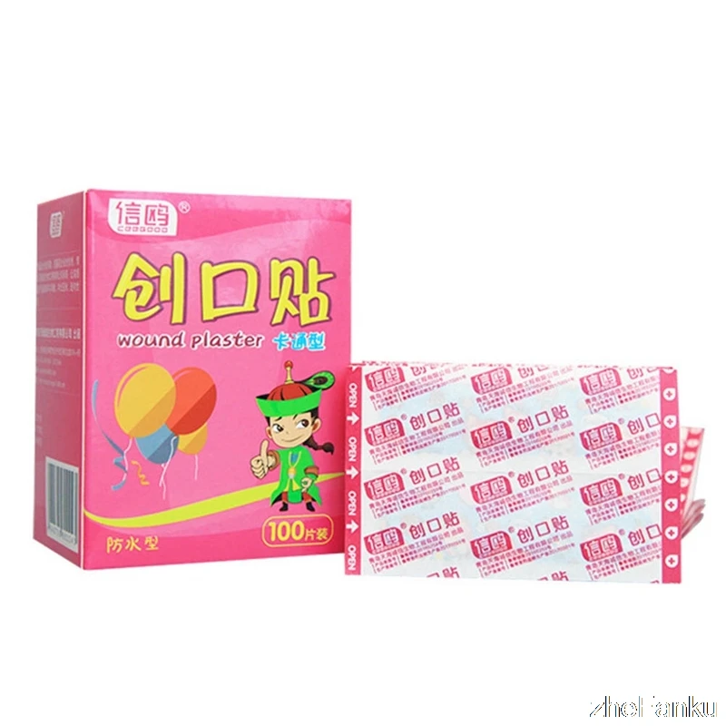 

100pcs Cute Cartoon Patch Waterproof Wound Adhesive Bandages Dustproof Breathable First Band Aid Adhesive for Kids