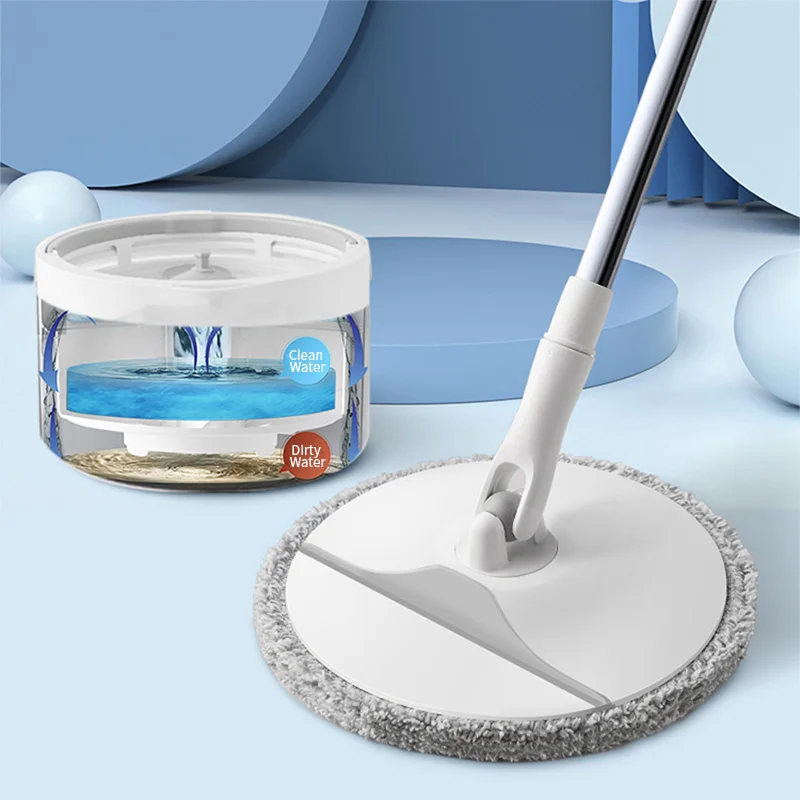 Eyliden 360 Spinning Flat Mop with Bucket Sewage Separation Cleaning System Mop Floor Washing Mop Household Cleaning Tools