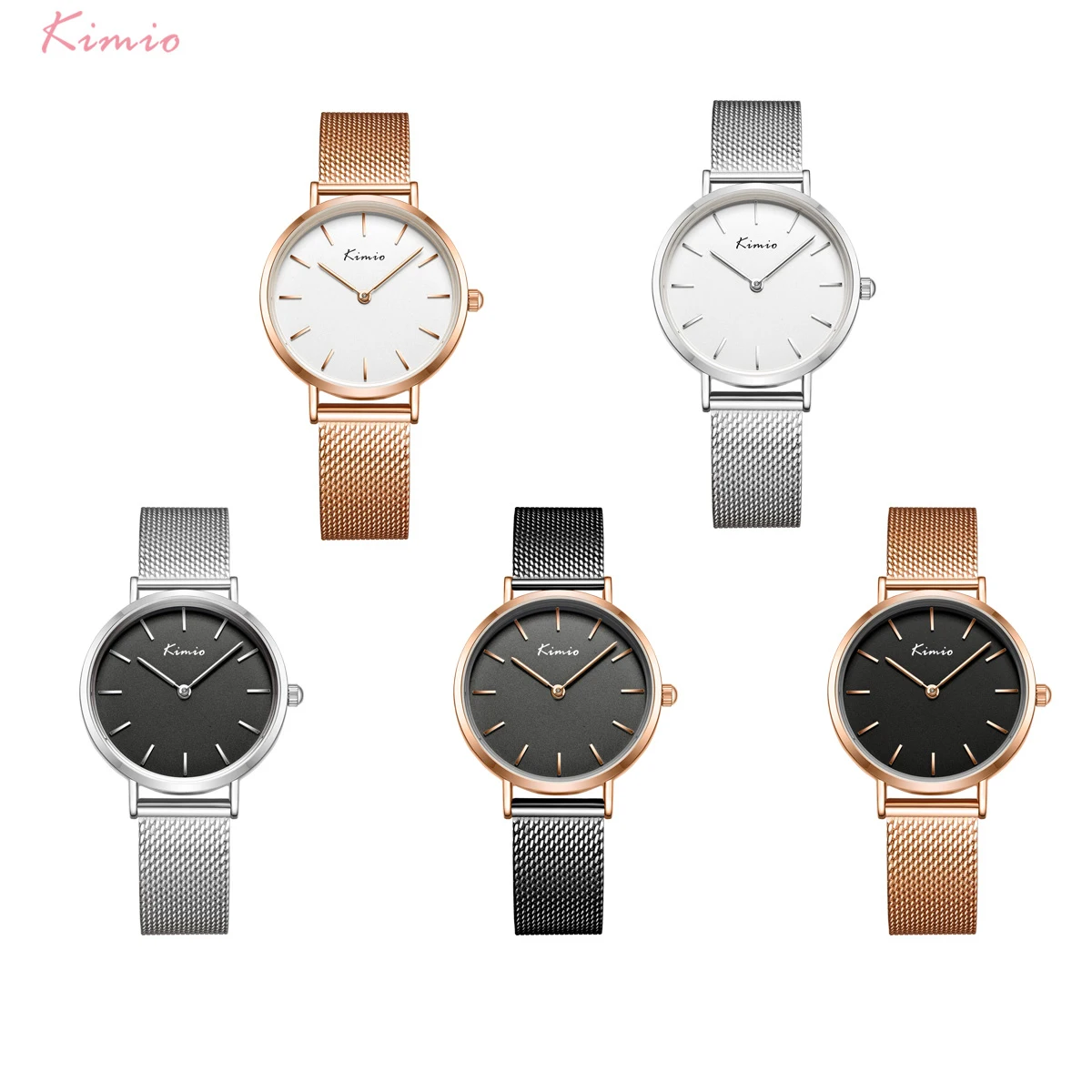 

No.2 Women Dress Watches Fashion Quartz Wristwatch Stainless Steel Mesh Belt Watch Ladies Simple Ultra Thin Watch Reloj Mujer