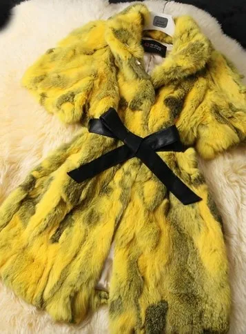 

Natural Women New Arrival Genuine Rabbit Real Vest Winter Fur Coat Plus size with belt F02
