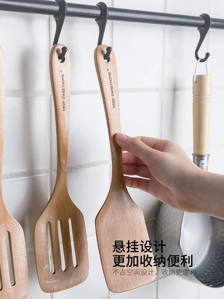 

Spatula Household Wooden Shovel Spoon Set Non-stick Cookware Special Shovel Kitchenware Cooking Pot Spoon Wooden Shovel