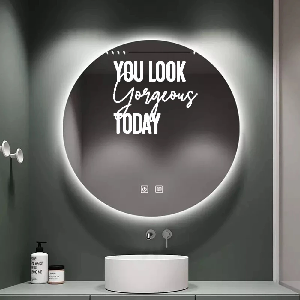 

Wall Stickers You Look Gorgeous Today Lettering Inspirational Decals On Mirror For Home Bathroom Decor Poster Vinyl Mural HJ0411