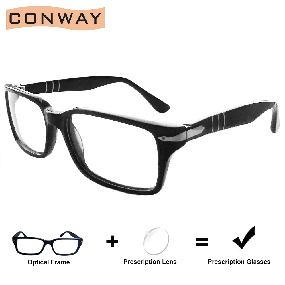 Мужские очки с диоптриями Conway Рецептурные Rx оптические линзы ацетатная оправа