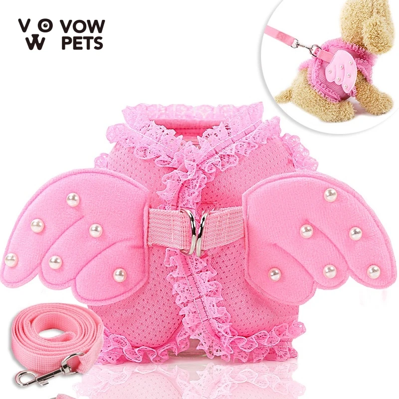 

Princess Pearl Angel Dogs Cats Chest Straps Chest Straps Traction Rope Pet With Supplies Spring And Summer VOW Pets