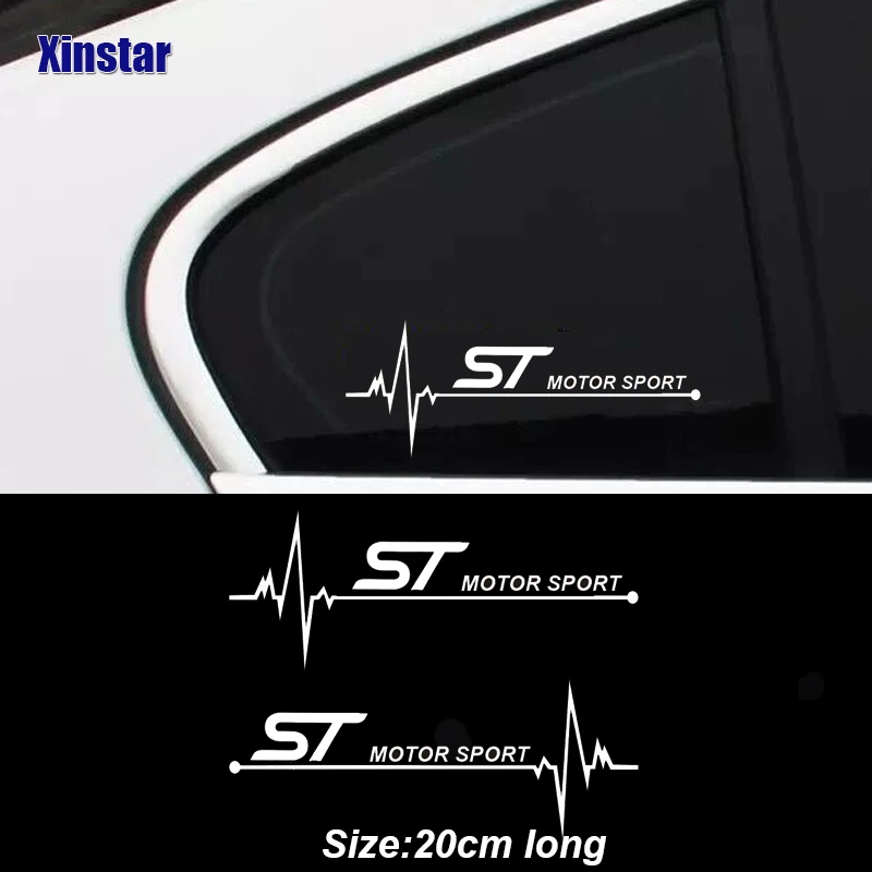 2 шт. ST STLINE автомобильные наклейки на окна для Ford Focus Fiesta Mondeo Fusion Escape Edge Ecosport Kuga Smax