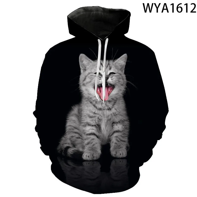

Spring And Autumn New Fashion Men's And Women's Children's Hoodies 3d Printing Cute Cat Casual Sweatshirt Pullover Coat