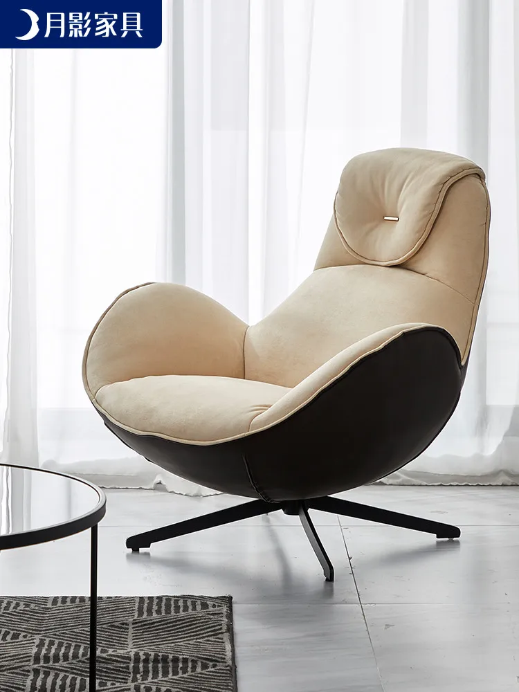 

Nordic light snail single chair chair lazy sofa leather designer luxury rotating bedroom leisure chair shell