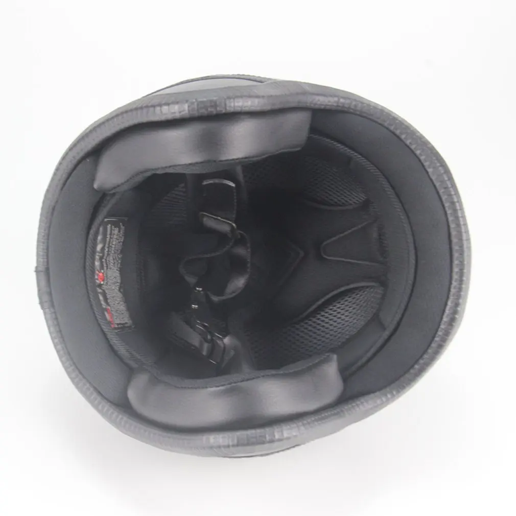 

Vintage Detachable Glasses And Mouth Filter Retro Mask Half Open Face Motorcycle Helmets 3/4 Leather Helmet