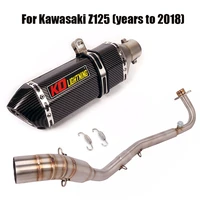for kawasaki z125 full exhaust system front header escape connect link pipe slip on 51mm silencer baffles exhaust muffler