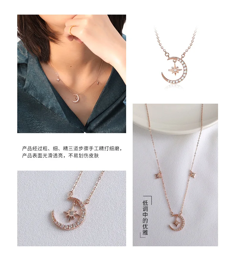 

Harlig sterling silver 925 gold color Sun clavicle necklace for women allergy free fashion jewelry trendy style
