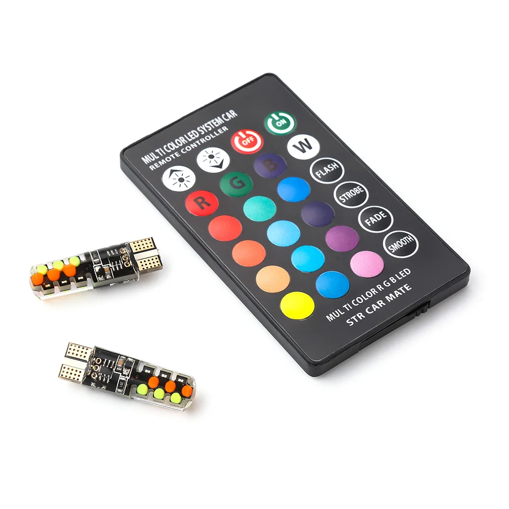 12V автомобиль RGB светодиодный T10 W5W 5050 SMD сигнальная лампа для чтения клина