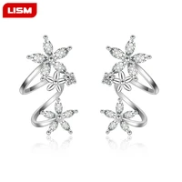 925 sterling silver butterfly star flower cz zircon stud earrings pendientes for girl gift
