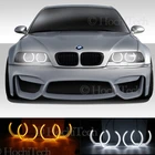 Переключаемые кольца с двойным янтарным белым кристаллом C LED Angel Eyes Halo для BMW E46 325i 325xi 330i 330xi с HID фарами 1999-2005