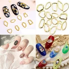 Металлическая рамка для украшения ногтей 3D неправильной формы полый сплав рамка геометрический дизайн ногтей патч модные очаровательные принадлежности для ногтей 1 шт.