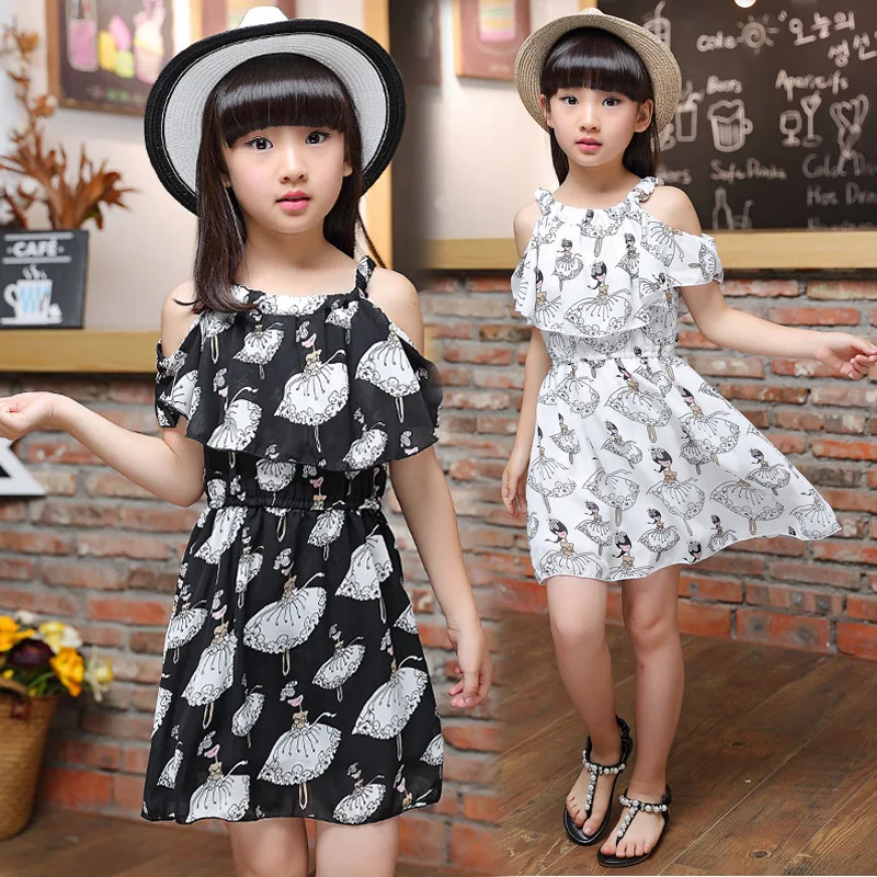 Teenage Girl Dresses Summer 2021 Children's Clothing Bohemia Kids Flower Girls Dress Chiffon Princess 7 8 9 10 12 Years | Детская