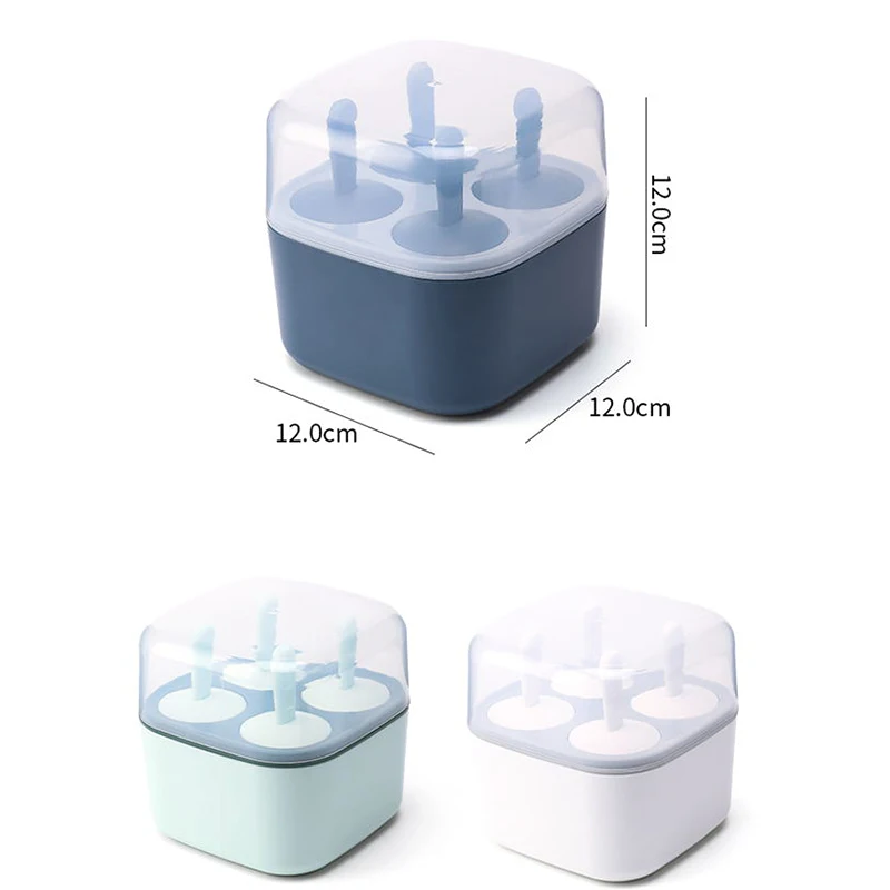 

4 Cells Silicone Ice Pops Molds Popsicles Molds Reusable Popsicles Mold with Handle Summer Kitchen Supplies moldes de silicona