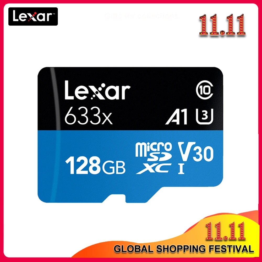 Карта памяти Lexar 633x 100% оригинал micro SD 32 ГБ 64 128 256 512 Class10 мобильный телефон |