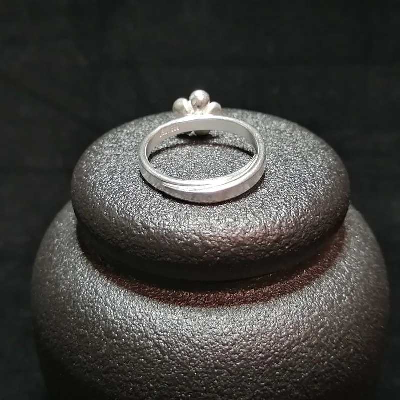 Женское Обручальное кольцо с цветком 999 из стерлингового серебра регулируемое