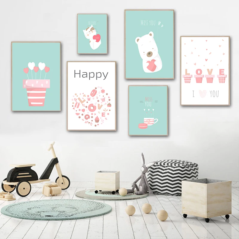 Картина на холсте с изображением счастливой любви кролика поросенка кота