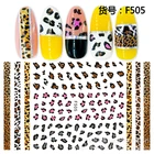 1 шт., наклейки для ногтей с леопардовым принтом змеи, декоративные материалы для ногтей, клейкие 3D наклейки для ногтей, тату, наклейки с полным покрытием, товары