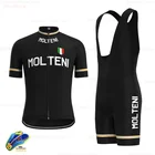Комплект мужской велосипедной одежды, черный Быстросохнущий комплект из Джерси с коротким рукавом в стиле ретро, летняя уличная одежда