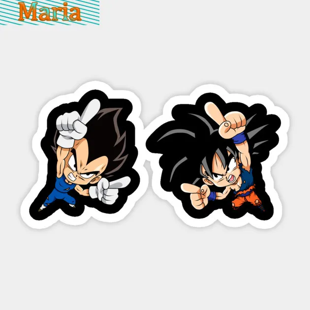 

Dawasaru Goku and Vegeta ChiBi Fusion Interesting Cartoon Sunscreen Decal KK Vinyl Motorcycle Auto Accessories Decoration PVC