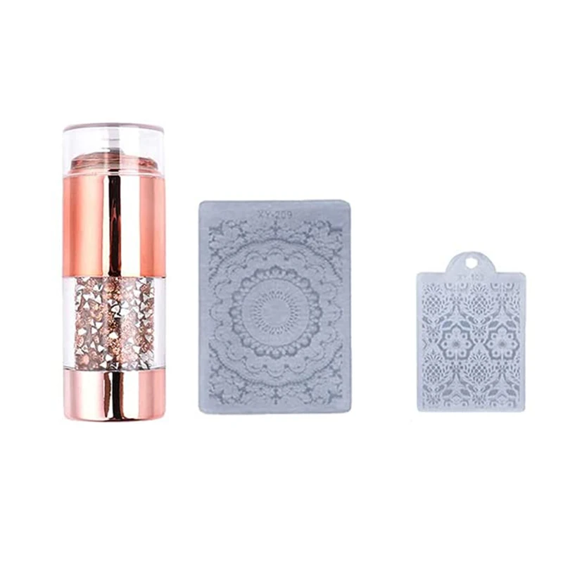 

1pc Double Head Silicone Nail Stamper Scraper Set Jelly Nail Art Stamp Polish Print Transfer For Stamping Plate Template Tools