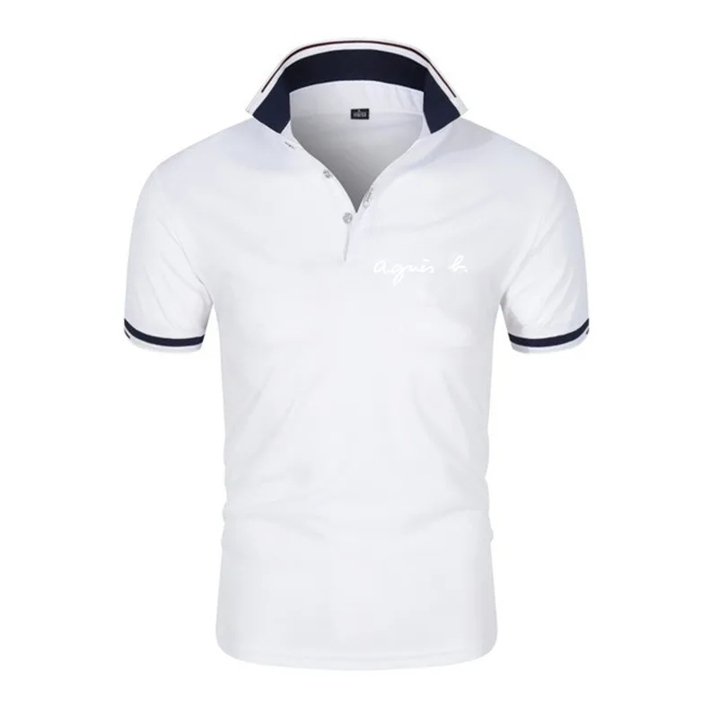 

Summer Solid color t shirt casual High-end polo shirt mens short sleeve turn down collar slim fit color polo shirt man camisetas