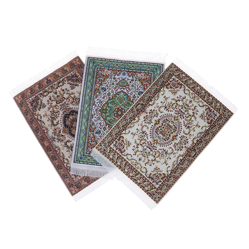 1:12 миниатюрный тканый кукольный домик цветочный принт пол добро пожаловать