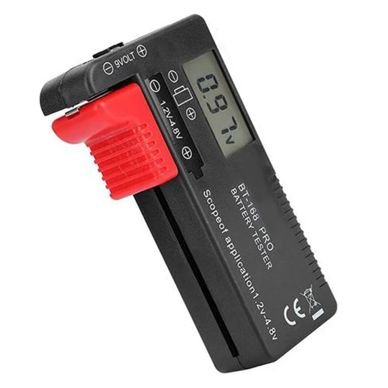 BT-168 PRO Battery Capacity Tester Digital Battery Checker Plastic Portable Cell Tester for AA 1.5V 9V Retail