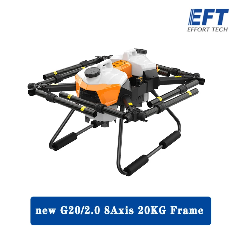 

New EFT G20 V2.0 22L 22KG 20L Agricultural Spray Drone Frame 8-axis With Dual 10L Water Tank Plug-in Hugging Folding Frame