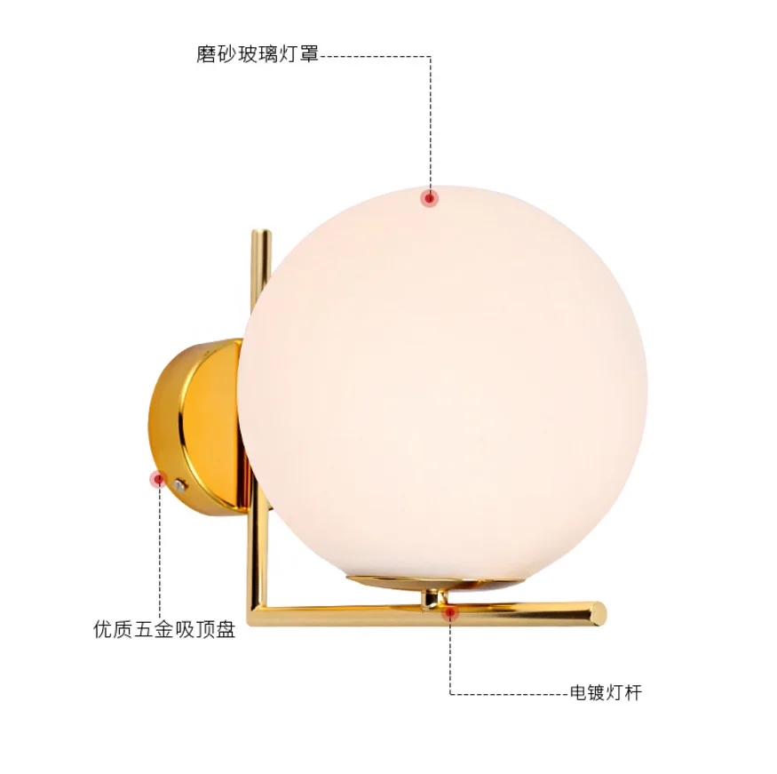 Современный простой настенный светильник для спальни и учебы украшение ванной