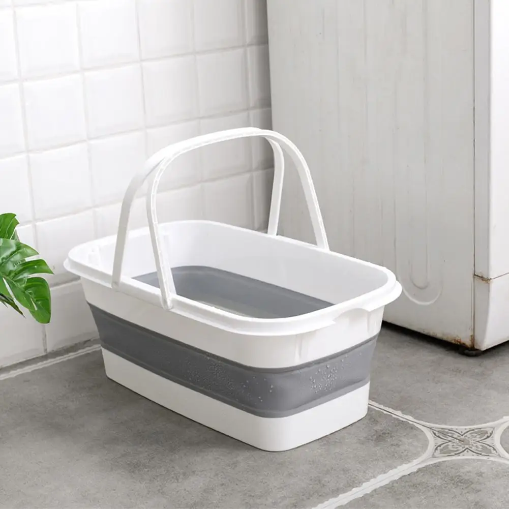 

Collapsible Portable Wash Basin Dishpan With Handle For Home Storage Camping Fishing Washing Mop Gardening Cleaning