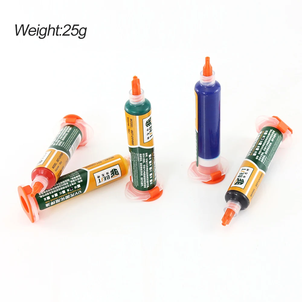 UV Light-sensitive Curable Soldering Paste PCB Circuit Board Paint Welding Fluxes Oil Insulating Protective Paint With Needle