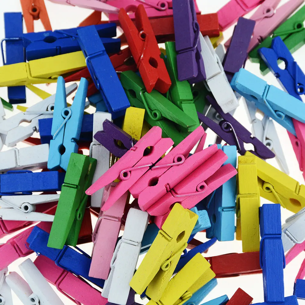 Деревянные Мини зажимы для фотографий 10 шт. маленький размер 35 мм украшения