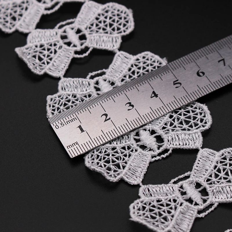 Лента кружевная белая с бантом 5-7 см 3 вида | Дом и сад