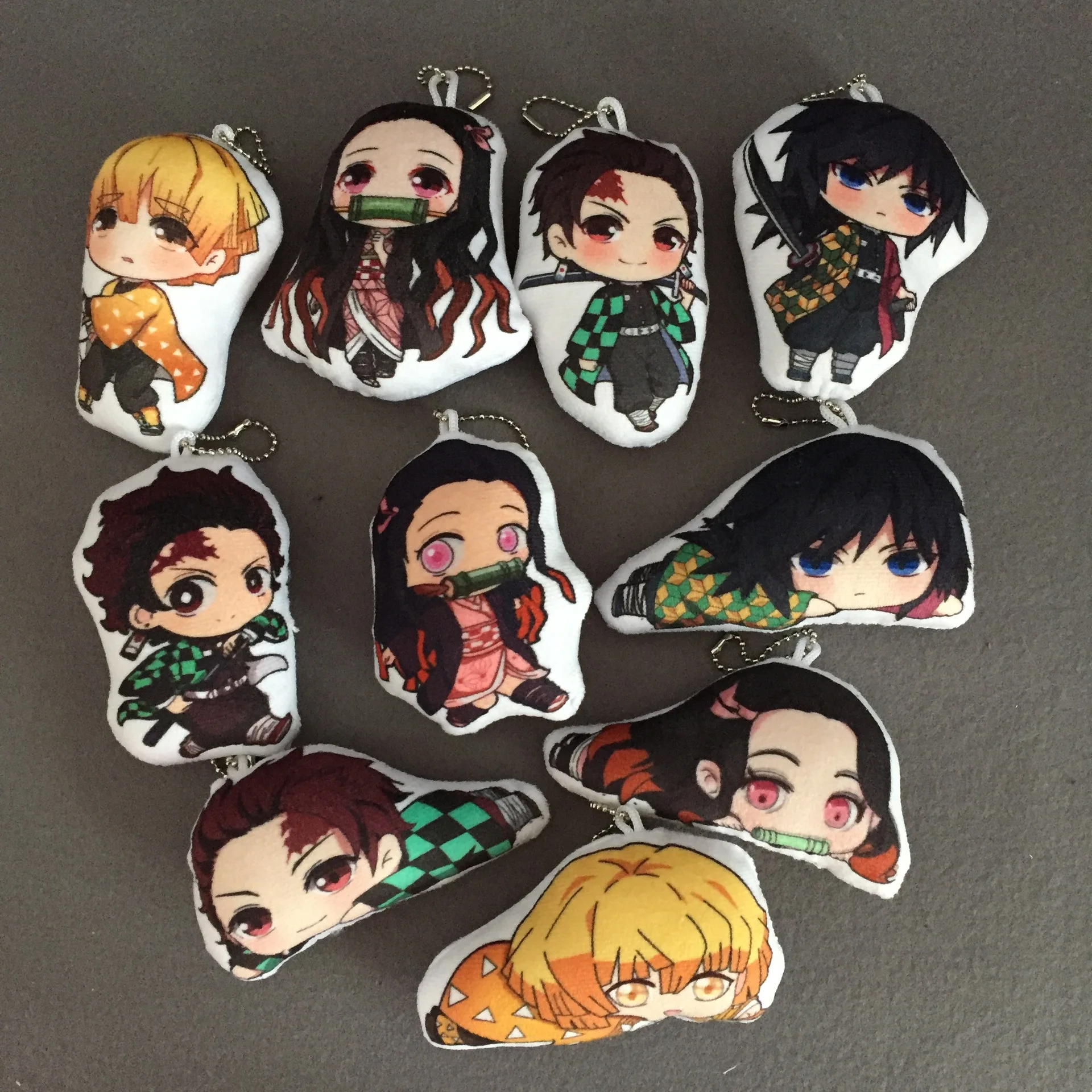 

Wholesale Anime Demon Slayer Blade Plush Pillow Customized Tanjirou Nidouzi Zenyi Pendant Keychain School Bag Pendant