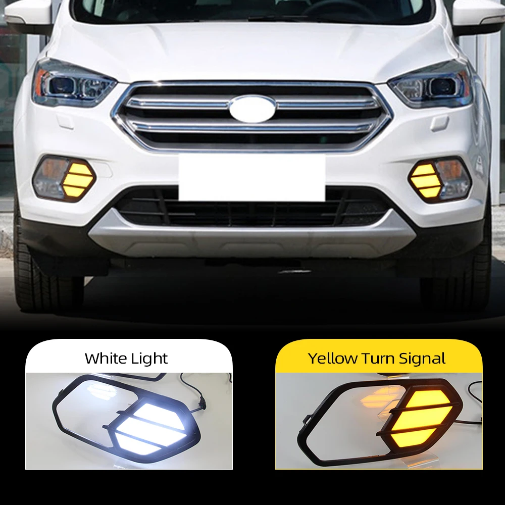 Автомобильная проблесковая 2 шт. для Ford Kuga Escape 2016 2017 2018 светодиодный DRL Дневной