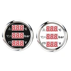 Универсальный многофункциональный цифровой манометр 52 мм 3 в 1, водонепроницаемый датчик температуры воды, давления масла, вольтметр с сигнализацией